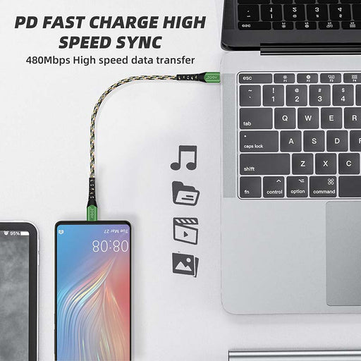 1ft Camo USB-C to USB-C Cable Fast Charger for iPhone 15