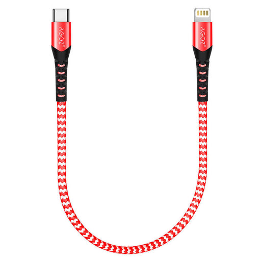 1ft Red USB-C to Lightning Cable Fast Charger for iPhone