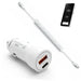 38W Fast Car Charger and USB-C Coiled Cable for Square Handheld POS