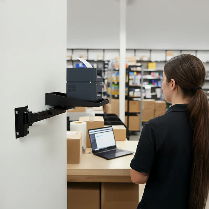 Heavy-Duty Seiko SII SLP650 Label Printer Tray Warehouse Wall Mount