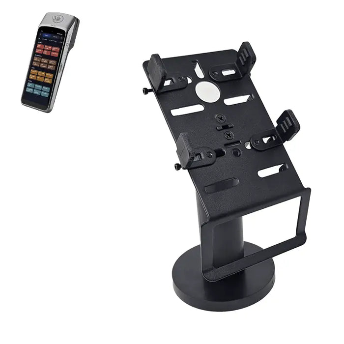 Black AgozTech swivel stand for SpotOn Handheld POS with adjustable backplate and secure device grips