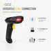 AGOZ D280 barcode scanner with Bluetooth 2.4G wireless and USB wired connection options for business scanning workflows