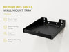 AgozTech black stainless steel mounting shelf tray for Zebra label printers with wall mounting holes