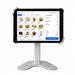 Unitech RT112 tablet displaying an active POS order screen on an Agoz high-profile countertop stand.