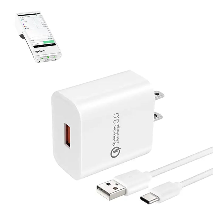 Wall Charger Adapter USB-A to USB-C Cable for Clover Flex POS