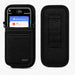 AgozTech black crossbody sling holster for Newland POS terminals shown with front pocket and rear belt loop panel.