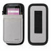 Front and back product view of the gray AgozTech Point Mobile crossbody holster, showing the Point Mobile device seated in the front pouch and the rear belt loop panel on a light background.