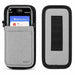 AgozTech gray crossbody sling holster for Newland POS terminals shown with front pocket and rear belt loop panel