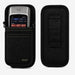 Front and back views of an Agoz carrying case for a SpotOn payment terminal, showing the protective pouch and rear waist belt loop.