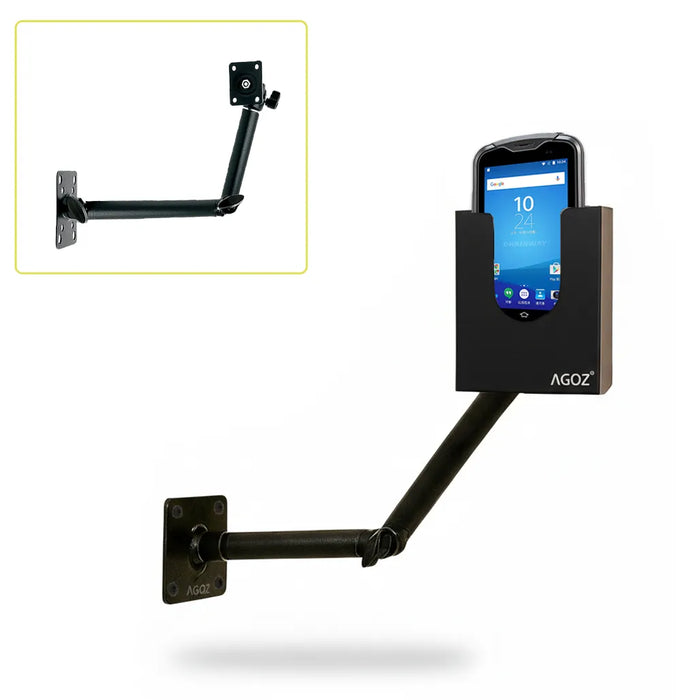 Heavy-Duty Metal Swing Arm Mount Bracket and Chainway Scanner Holder