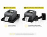 AgozTech Brother printer wall mount shelf shown in shelf-only and swing arm setup options