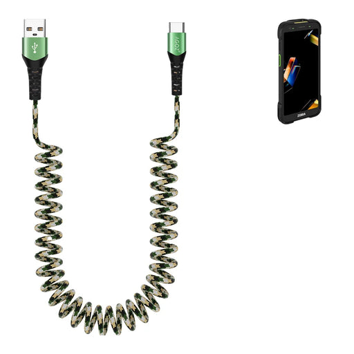 Zebra TC701 Scanner Charger Coiled USB C Cable