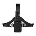Chest harness pouch for Kenwood two-way radio with front-facing radio holder and adjustable black straps