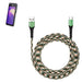 Agoz camouflage braided USB-A to USB-C fast charging cable with green metal connectors for iMin mobile POS terminals.
