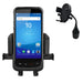 Chainway mobile scanner secured in an AgozTech cup holder vehicle cradle mount with adjustable gooseneck base.