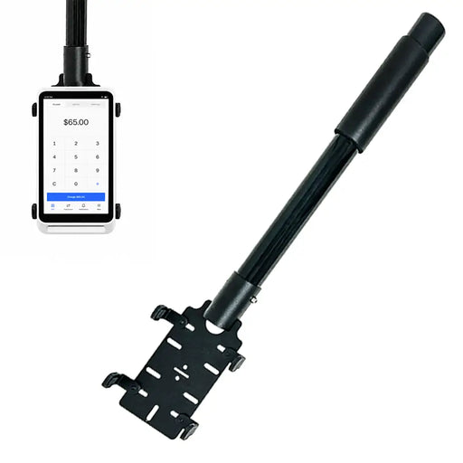 Square Mobile POS secured in AgozTech drive-thru handheld mount with adjustable pole