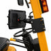 Rear view of AgozTech forklift tablet mount holder showing bracket arm and mounting plate installation