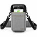 Gray Agoz Orderman POS holster with adjustable crossbody shoulder strap, secure attachment clips, and front accessory pocket for restaurant staff.