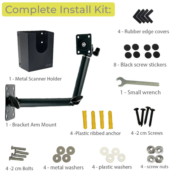 Heavy-Duty Swing Arm Mount with Scanner Holder for Zebra TC70/70x