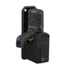 Janam ruged mobile computer in a belt clip holster on a white background