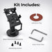 AgozTech POS countertop stand kit includes base stand and backplate, adhesive pad, mounting screws, and Allen wrenches
