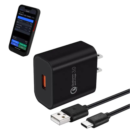 Lightspeed Tableside Handheld Wall Charger with USB Cable