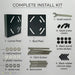 Complete install kit for AgozTech forklift printer mount with plates, screws, washers, nuts, wrench, covers, and stickers