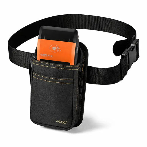 Sunmi POS handheld mobile terminal in black Agoz waist belt case