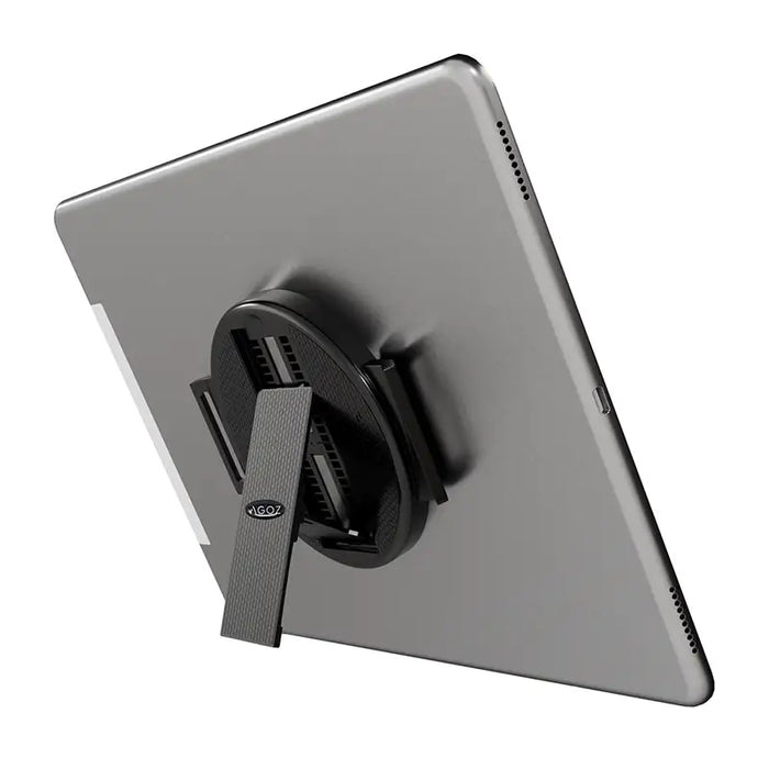 Angled rear view of Panasonic tablet with Tablet Hand Grip for Rugged Panasonic Tablets attached
