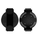Front and back views of the adjustable tablet hand grip and secure attachment surface