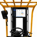 Front operator view of a Unitech RT112 tablet mounted inside a forklift cab for warehouse workflows