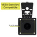 AgozTech wall mount POS stand showing VESA standard 75 x 75 mm mounting compatibility