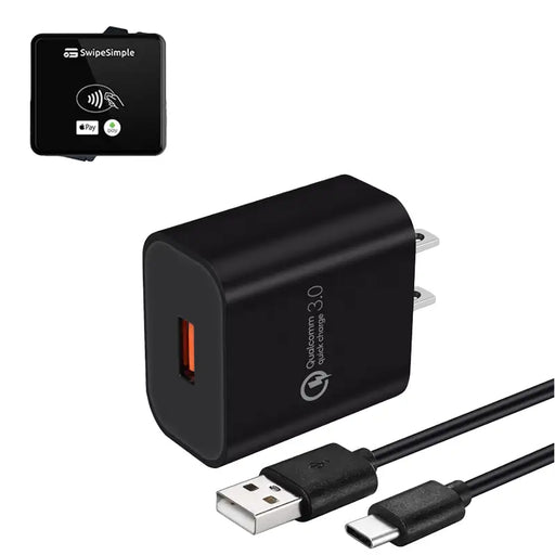 Wall Charger with USB-C Cable for SwipeSimple B350 Card Reader
