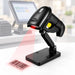 Black barcode scanner with red light beam on a white background with Toast POS systems
