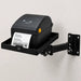 AgozTech Zebra ZD411 printer wall mount shelf with black stainless steel tray and industrial swing arm
