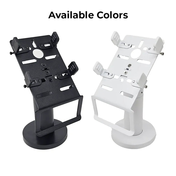 AgozTech swivel and tilt POS countertop stand available in black and white finishes for Toast Go 3 handheld terminal