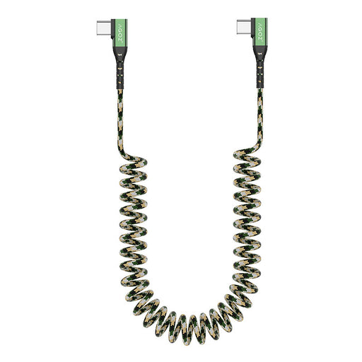 90 Degree Camo Coiled USB-C to USB-C Cable