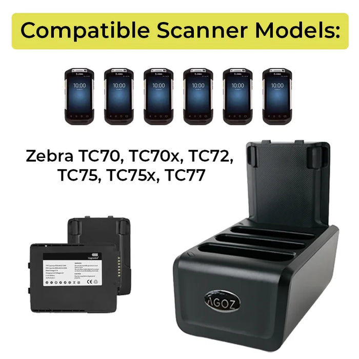 4-Slot Zebra TC77 Battery Charger Cradle