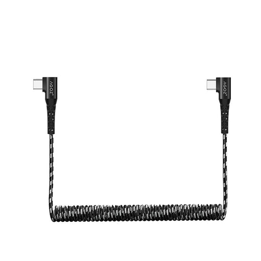 90 Degree Coiled USB-C to USB-C Cable for iPhone 15