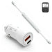 38W Fast Car Charger & USB-C Coiled Cable for Epson Mobilink TM-P20II Mobile Printer