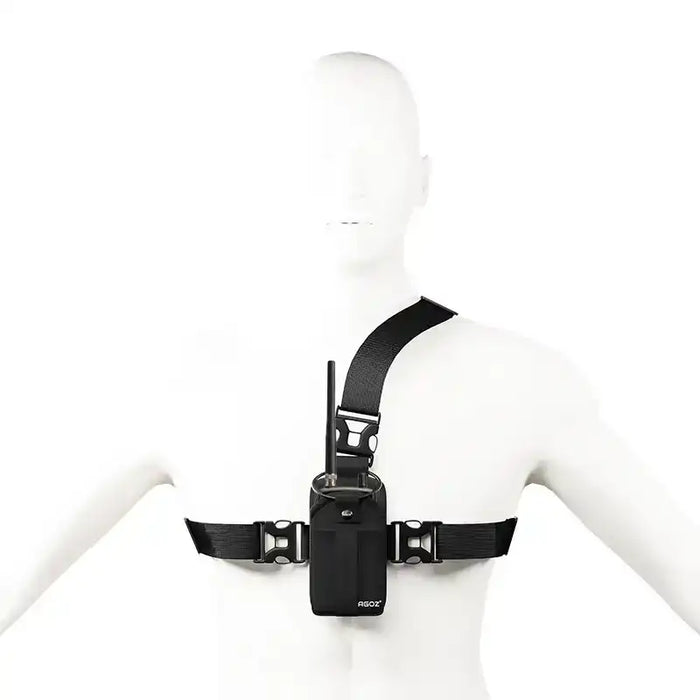 Icom radio chest harness holster shown on mannequin for front carry
