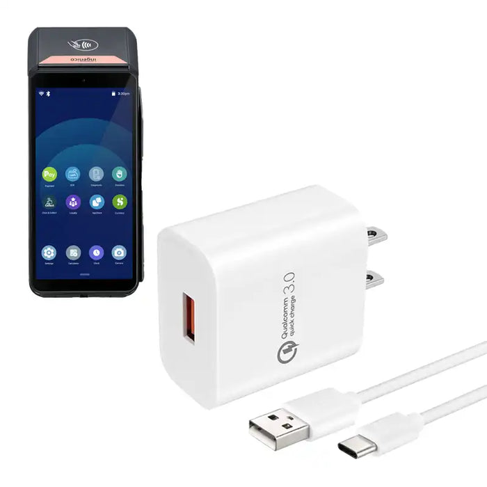 Alimentatore USB-C Per Ingenico DX 8000 Axium – Cavo Intrecciato In Nylon 120cm, Anti-Trazione E Anti-Intreccio