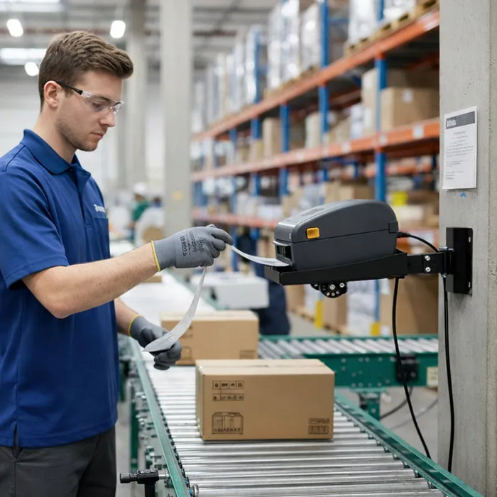 Zebra TLP3844Z Printer Shelf Wall Mounted with Industrial Swing Arm