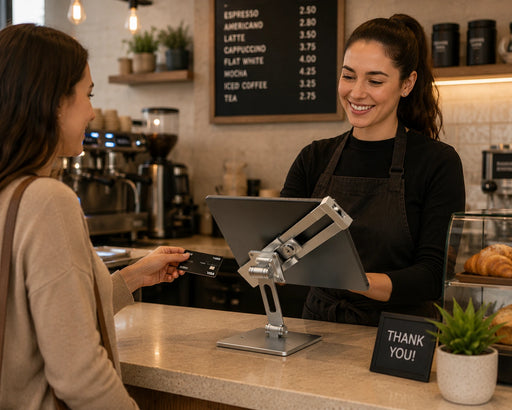 Heavy-Duty Microsoft Surface Go 3 POS Tablet Stand - Low-Profile