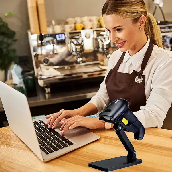 Wireless 1D&2D with Stand Bluetooth Barcode Scanner + Free Case
