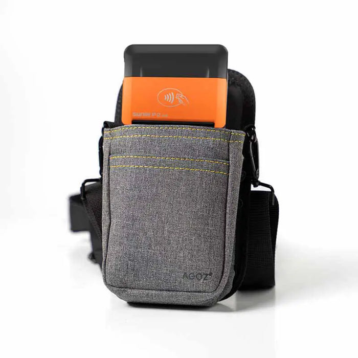 Grey Sunmi POS handheld terminal case with adjustable waist belt