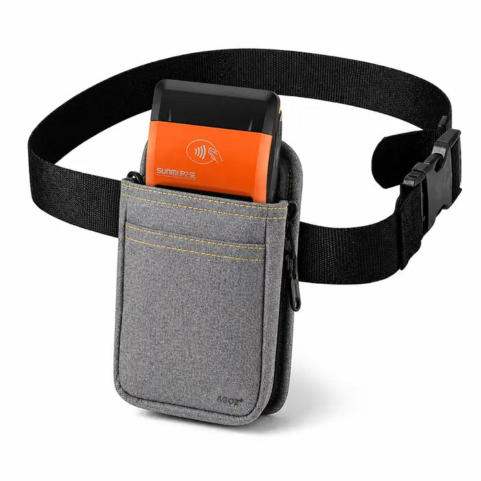 Sunmi POS terminal secured in grey Agoz waist belt pouch