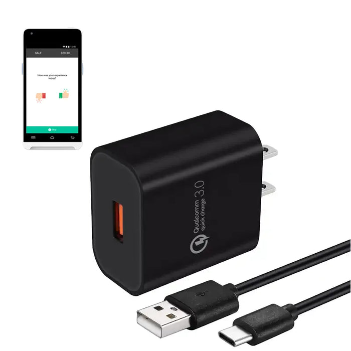 Wall Charger & USB-C Cable for Valor VP550E POS Terminal