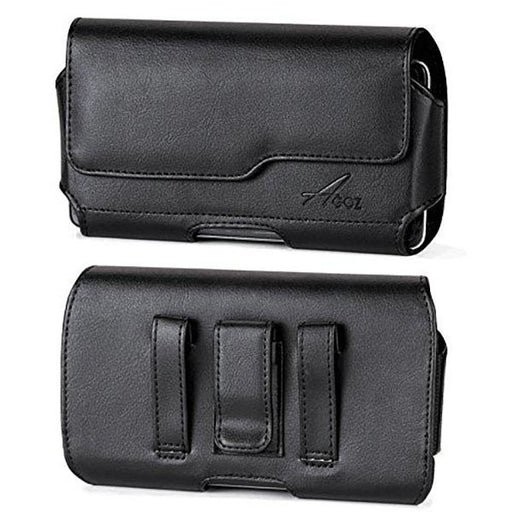 Premium Leather Pouch with Belt Clip for Motorola Moto G7