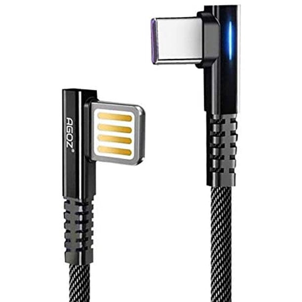 LED Right-Angle USB-C Fast Charger Cable for Motorola